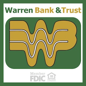 A logo of warren bank and trust