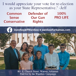 A poster of the jeff family with their political party.