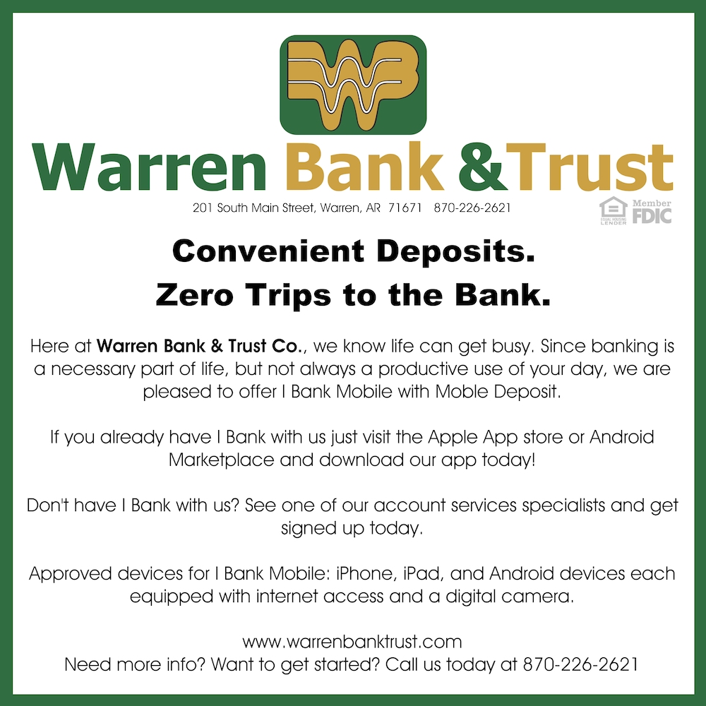 A flyer for warren bank and trust