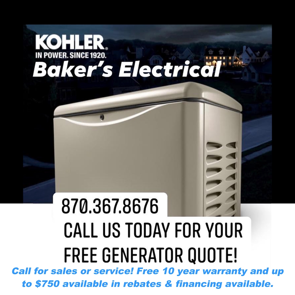 A picture of a generator and the text that says " call for sales or service. Free 1 0 year warranty and to $ 7 5 8