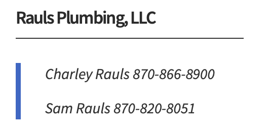 A close up of the address on a business card