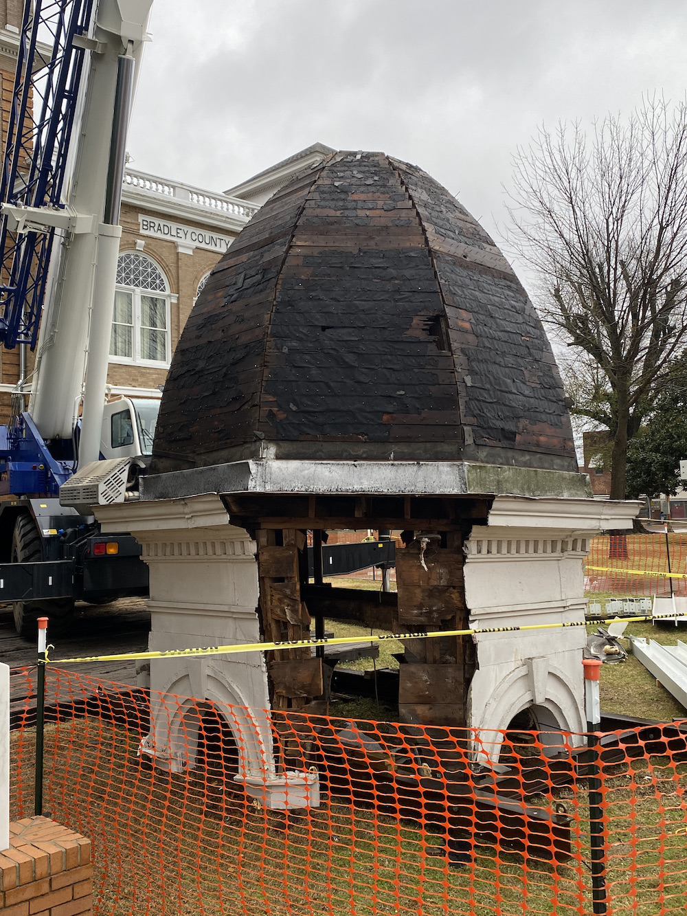 A large dome sitting on top of a building.
