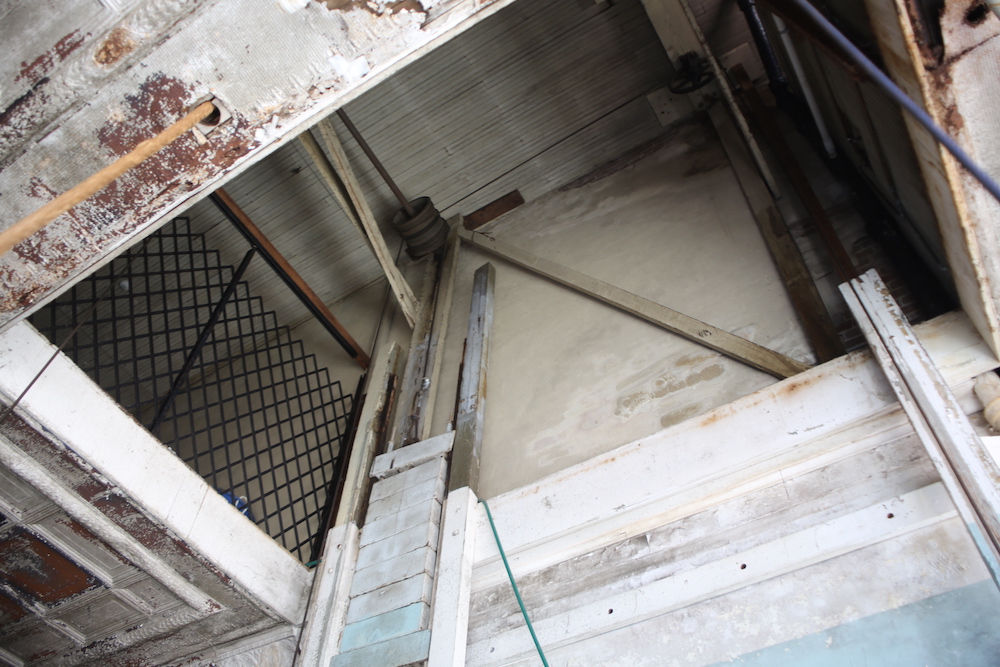 A view of the inside of an old building.