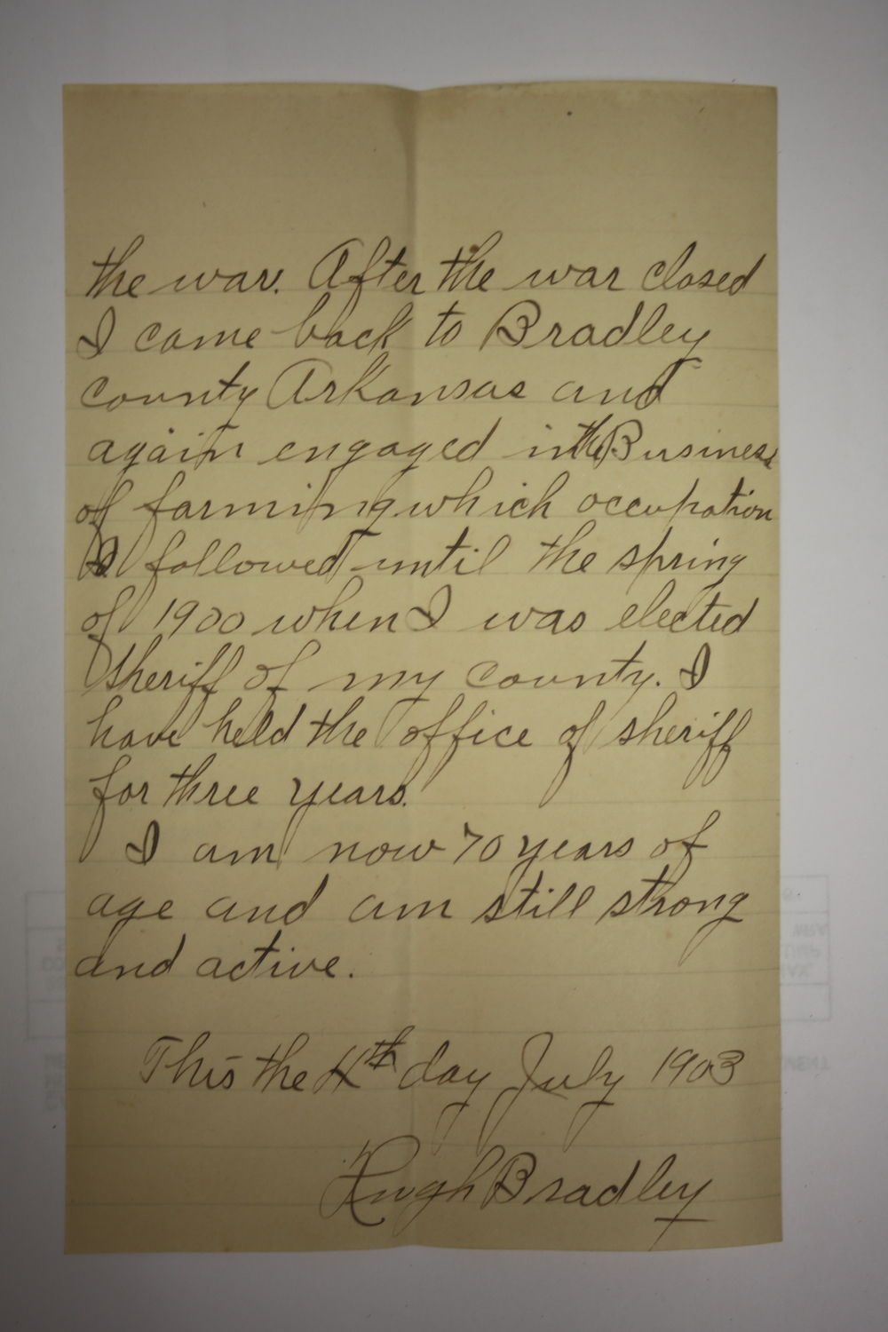 A handwritten letter from the late 1 8 0 0 s.