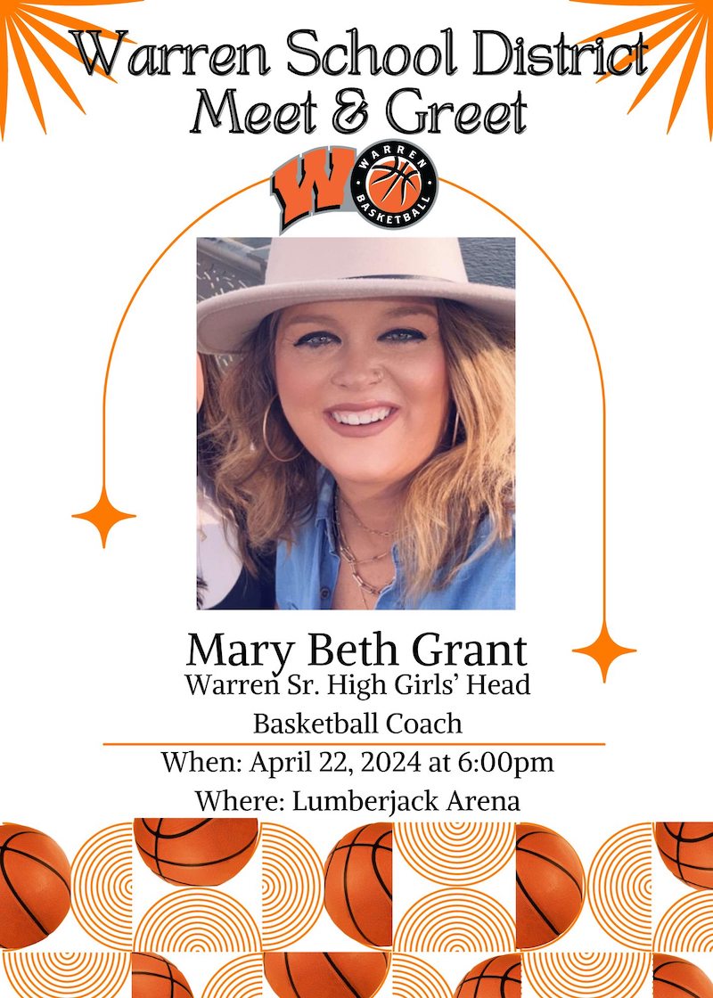A flyer for the basketball coach and her team.