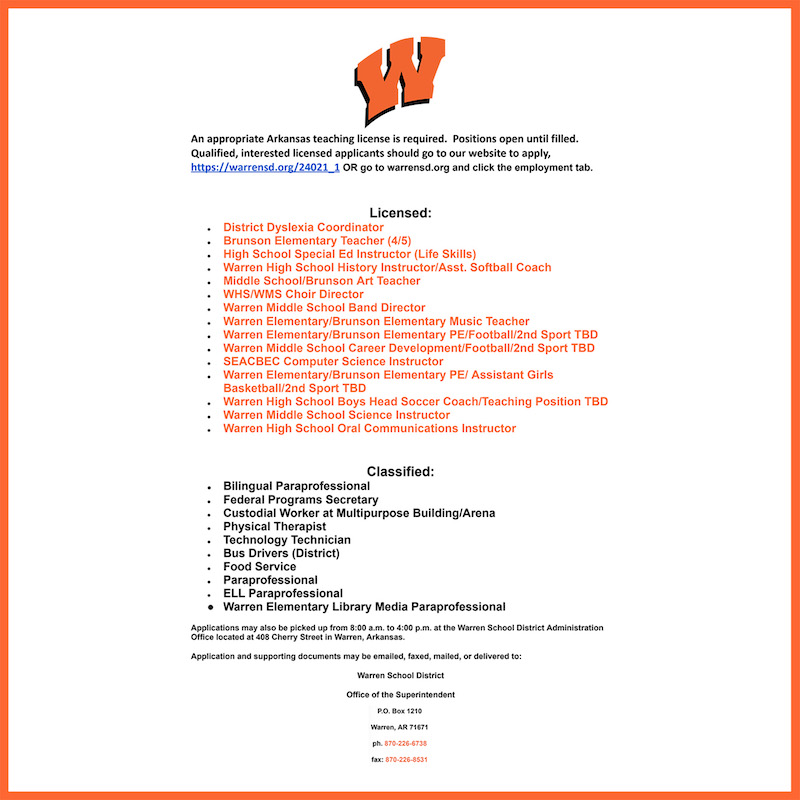 A page of an orange and white color scheme.