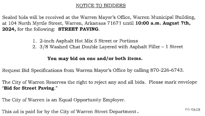 A notice to the public that is posted on the street.