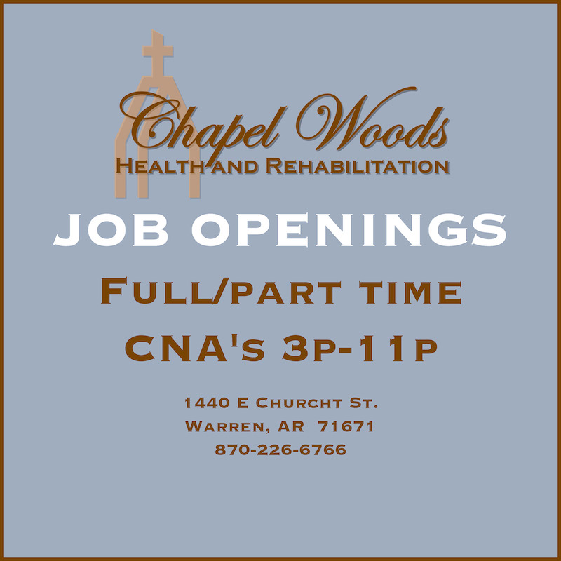 A poster advertising job openings for cna 's 3 p-1 1 p.