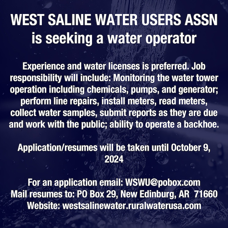 A poster advertising the application for water users.