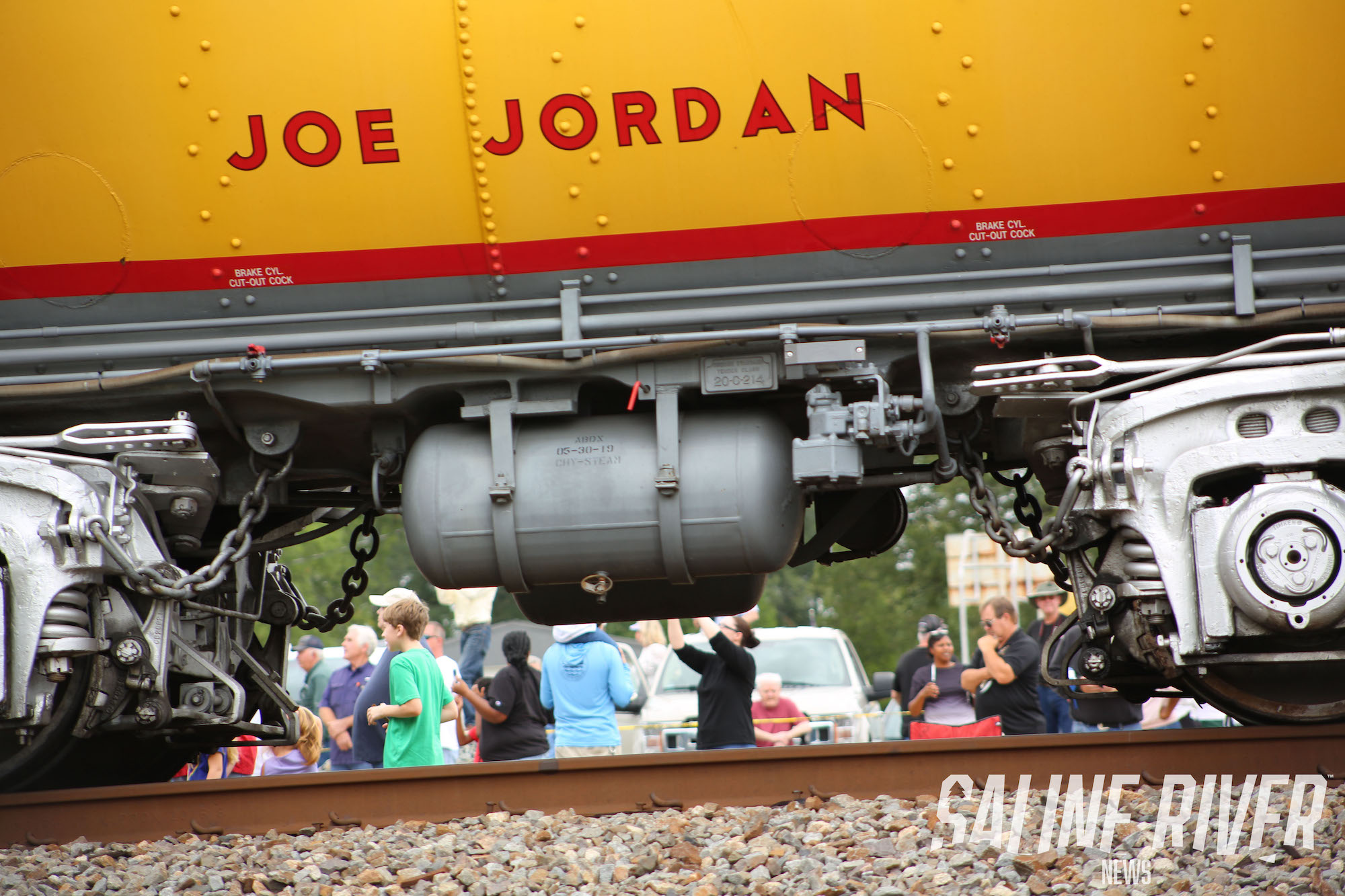 A train car with the name " joe jordan ".