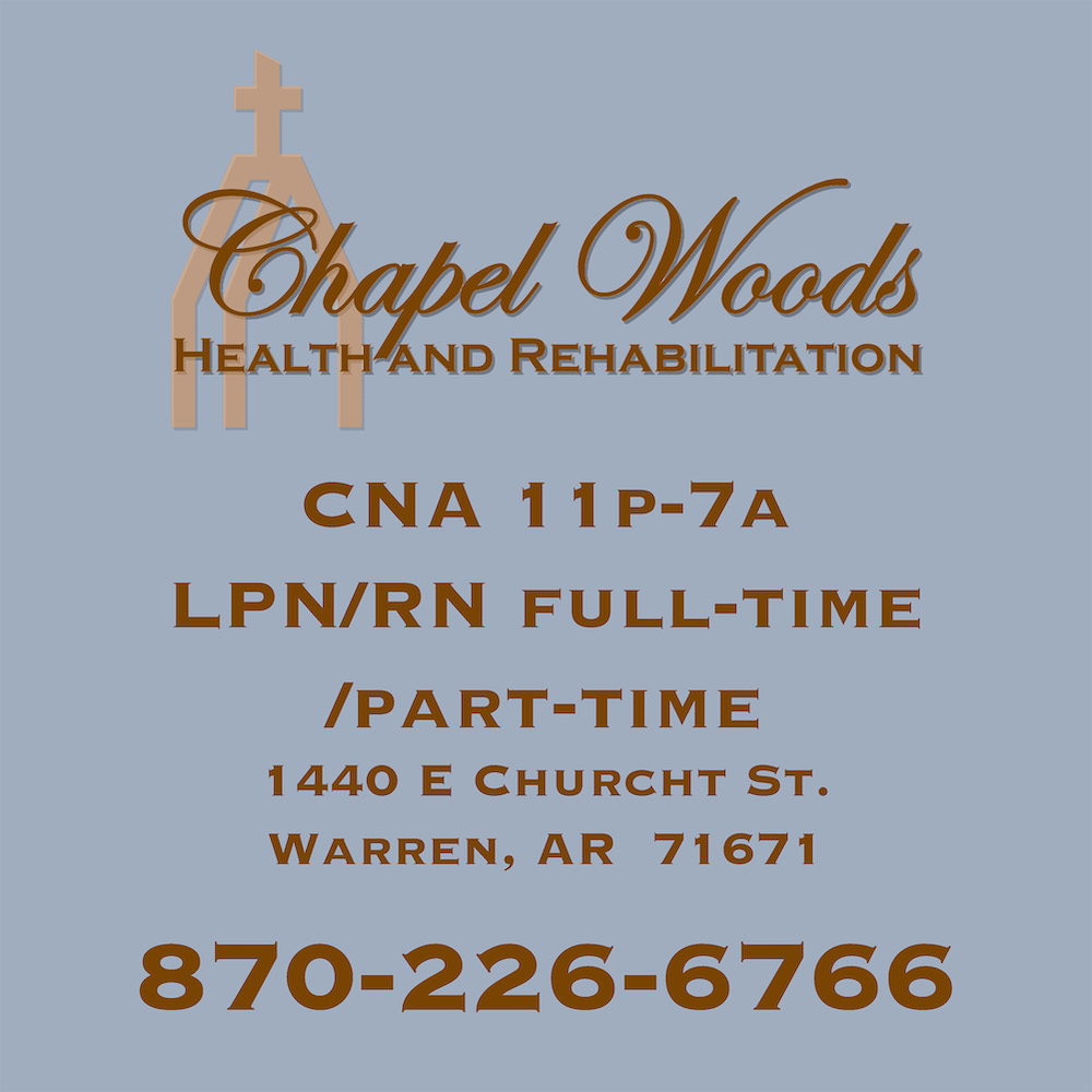 A blue and brown logo for chapel woods health and rehabilitation.