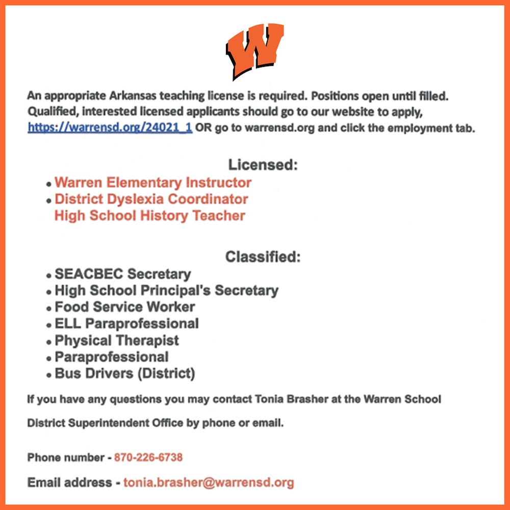 A flyer for an employment opportunity.