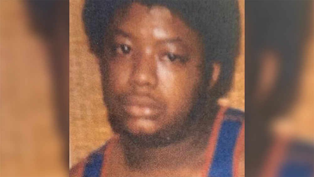 A man with a beard and blue vest is looking at the camera.