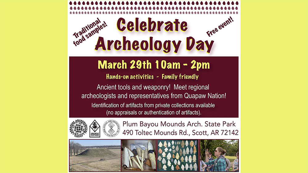 A poster for an archeology day event.