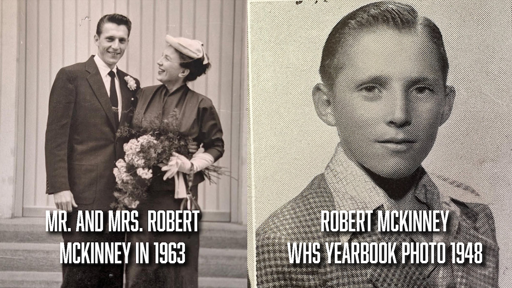 A couple of old photos of the same man and woman.
