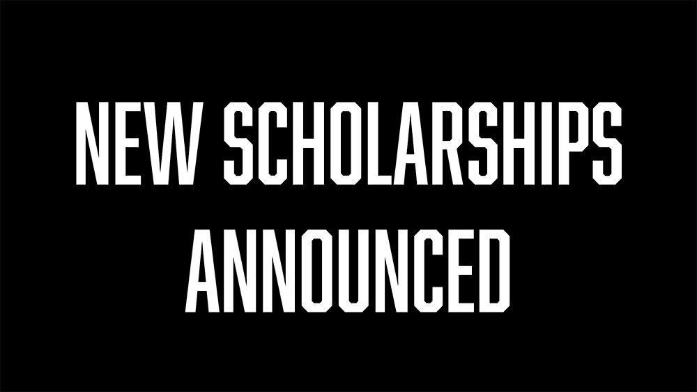 A black background with the words new scholarship announced.
