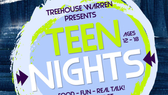 A poster for teen nights with the words " teen nights ".