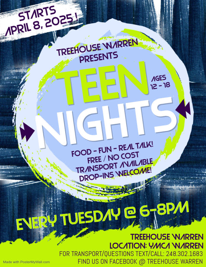 A poster for teen nights with the words " teen nights ".