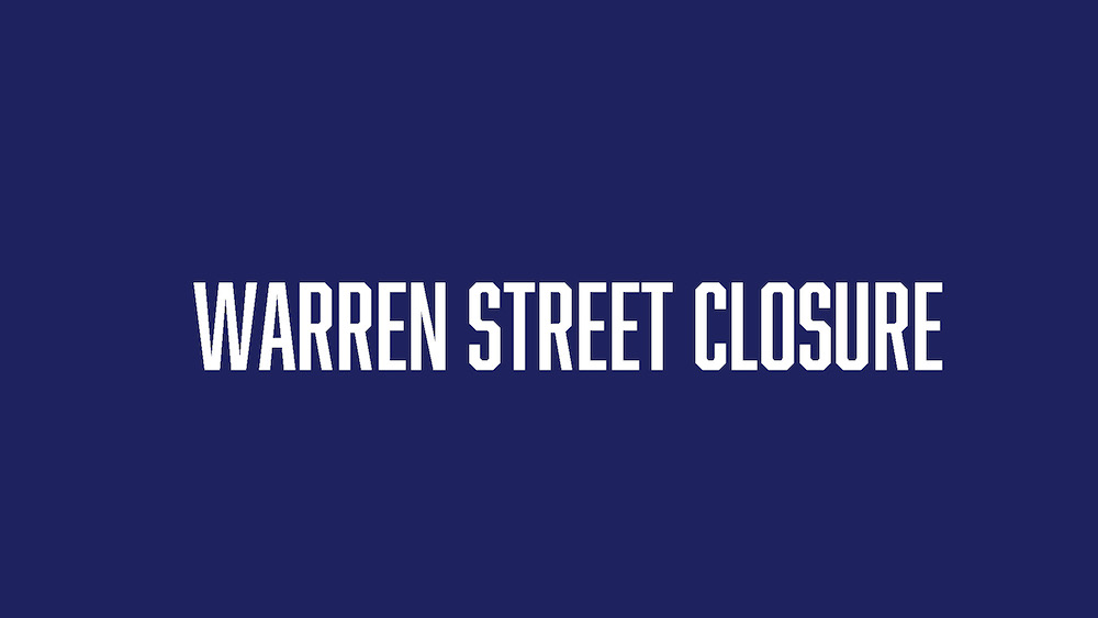 A blue background with the words " warren street closing ".