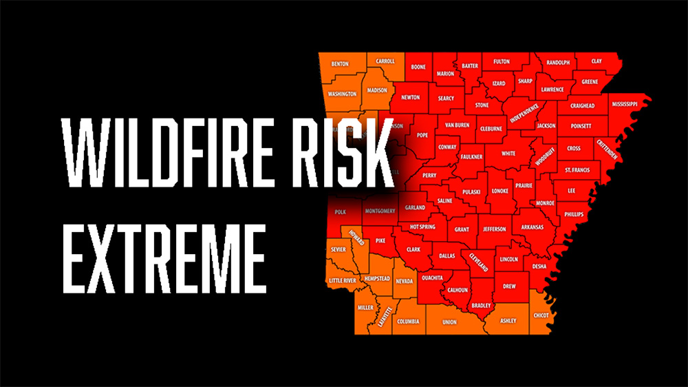 Bradley County at Extreme Risk as Arkansas Faces Heightened Wildfire Danger