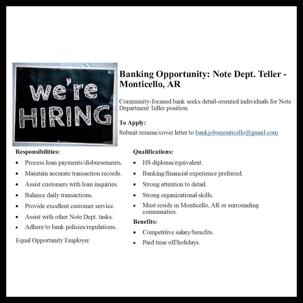 A picture of the we 're hiring sign.