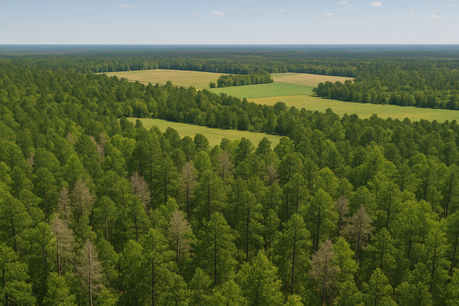 A view of a forest from above.