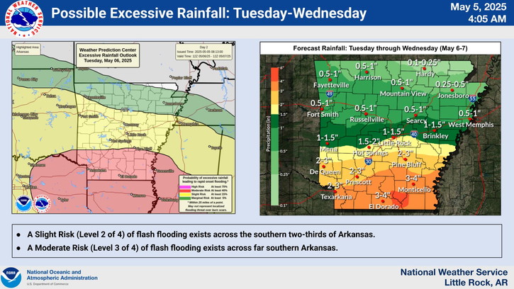 A screen shot of the map shows rainfall totals for each area.