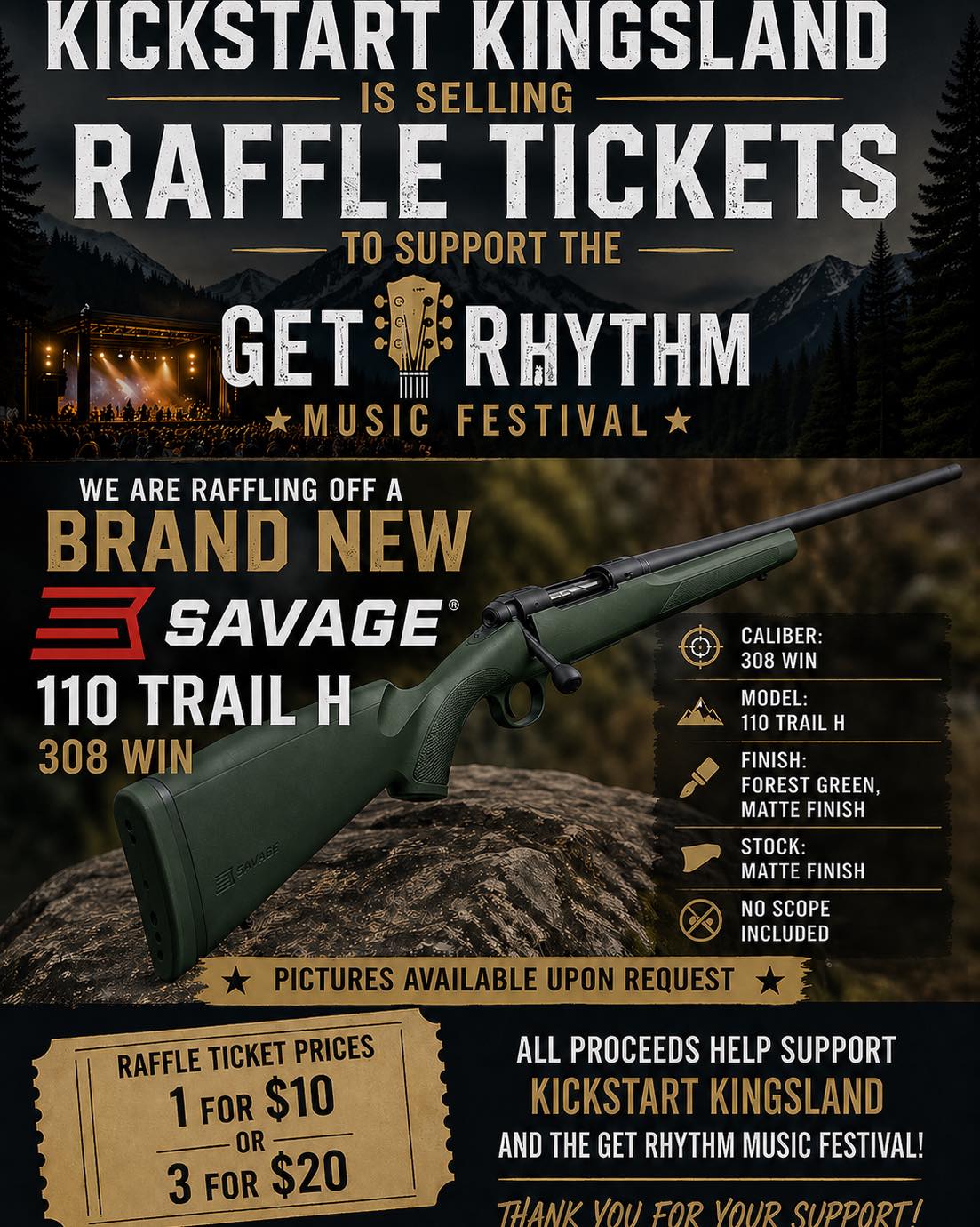 Kickstart Kingsland Selling Raffle Tickets to Support Get Rhythm Music Festival