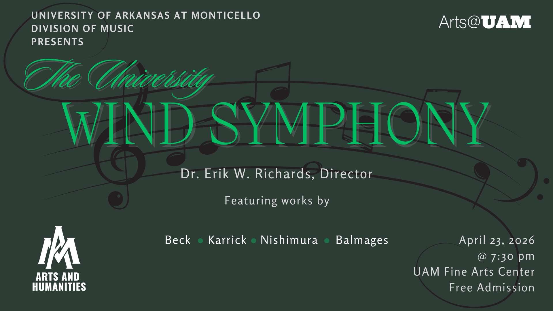 UAM Wind Symphony To Perform Concert Featuring Contemporary Works
